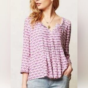 Anthropologie Vanessa Virginia Mahadia Peasant Blouse XS